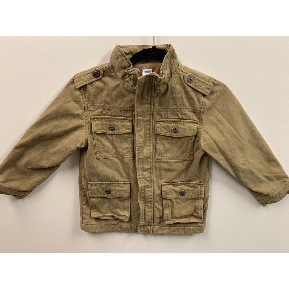 Gymboree Khaki Tan Canvas Jacket Coat Boys Youth S Small‎ 5-6